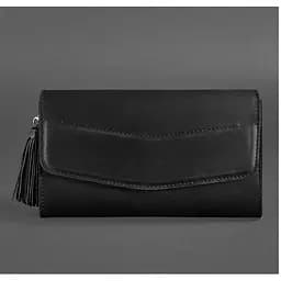 Шкіряна жіноча сумка Еліс чорна crazy horse