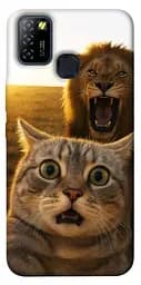 Чехол itsPrint Shocked cat and lion для Infinix Hot 10 Lite