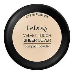 Компактна пудра для обличчя IsaDora Velvet Touch Sheer Cover Compact Powder, відтінок 40 (Fair Porcelain), вага 10 г (551371) - мініатюра 2