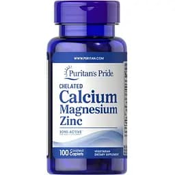 Вітаміни та мінерали Puritan's Pride Calcium Magnesium Zinc, 100 капсул