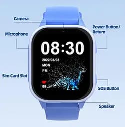 Дитячий смарт годинник Lemfo DF89 на Android 8.1 з 16GB пам'яті, GPS трекером, SIM-картою, прослуховуванням та TikTok, YouTube, Instagram, Google До 5 днів роботи Синій - мініатюра 6