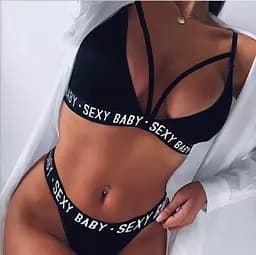 Комплект жіночої еротичної білизни "Sexy Baby" L Чорний
