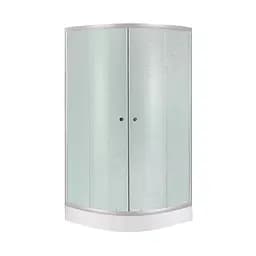 Душевая кабина Lidz Latwa SC80x80.SAT.LOW.FR, стекло Frost 4 мм + Lidz Душевой поддон Kapielka ST80x80x15, Универсальная, матовый