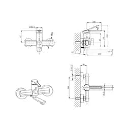 Змішувач для ванни Mixxus Lord 009 Euro Graphite MI7140, Графіт - мініатюра 2