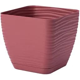 Горщик для квітів Form-Plastic Sahara mini квадро-11 з підставкою 0.8 л марсала (3600-057)