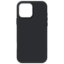 Силиконовый чехол для Apple iPhone 16 Pro Max, ICON2 Case, черный, противоударный, панель, защита всего корпуса, матовая поверхность Soft Touch, выступает над дисплеем, совместим с защитными стеклами и пленками, с микрофиброй