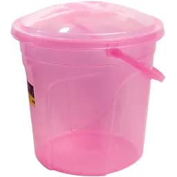 Ведро Stars Plast Стайл прозрачное с крышкой 10 л розовое (94137/рож)