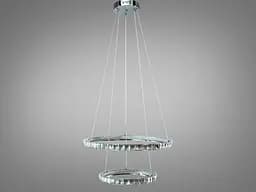Підвісна LED люстра Diasha 66081/600+400CH, хром, 82 W, освітлення 10-22 м2 - мініатюра 4