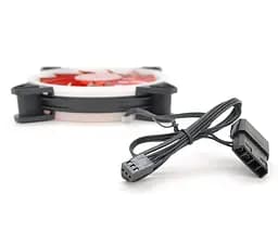 Кулер корпусний Voltronic BJ12025 DC sleeve fan 3pin+4pin, 120 120 25 мм, 12 V, 1200об/хв, Red, двосторонній - мініатюра 3