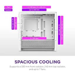 Корпус NZXT H3 Flow Tempered Glass без БЖ White (CC-H31FW-01) - мініатюра 7