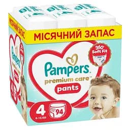 Подгузники-трусики Pampers Premium Care Pants Размер 4 (9-15 кг) 94 шт.