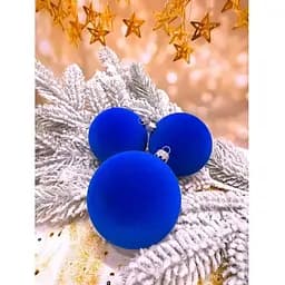 Набір ялинкових куль Оксамит 80 мм 6шт Синій