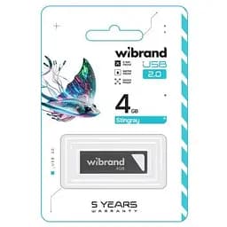 USB флеш накопичувач Wibrand 4GB Stingray Grey USB 2.0 (WI2.0/ST4U5G) - мініатюра 2