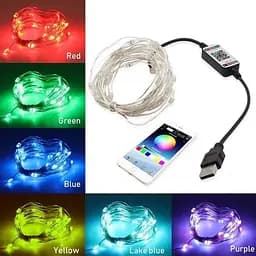 Світлодіодна розумна гірлянда Smart LED 20м IP65 з Bluetooth для ялинки від USB 20м - мініатюра 6