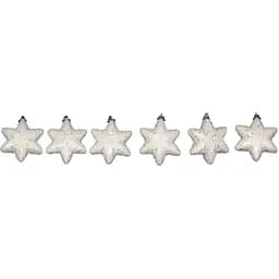 Ялинкові іграшки набір зірочоки 6 шт 7 см білий пінопласт Набір новорічних іграшок (200312)