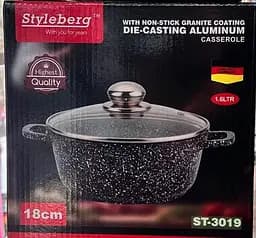 Каструля Styleberg із гранітним антипригарним покриттям 1.6л 18см ST-3019 Чорна - мініатюра 5