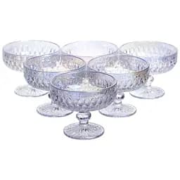 Набор креманок на ножке 6 штук из толстого стекла rainbow HP-19-257 креманка для десертов салатов мороженого