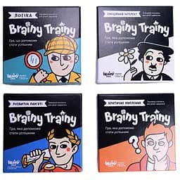 Настольная игра Brainy Trainy Brainy Trainy Эмоциональный интеллект + Развитие памяти + Критическое мышление + Логика (укр.) (УКР061+3)