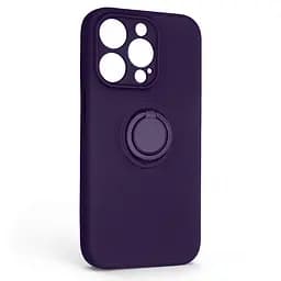 Силиконовый чехол для Apple iPhone 14 Pro, Icon Ring, фиолетовый, панель-накладка, с кольцом-подставкой на 360°, противоударный, возможность использования магнитных держателей, ArmorStandart (ARM68712)
