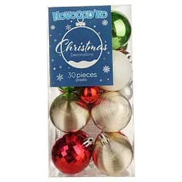 Набір новорічних куль Novogod'ko №4 золотий/червоний 30 шт. (974435)