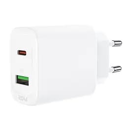 Зарядний пристрій Acefast A25 USB/ Type-C QC PD 20W білий - мініатюра 5