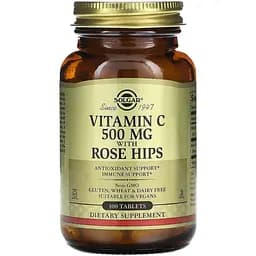 Витамин С Solgar Vitamin C с шиповником 500 мг 100 таблеток