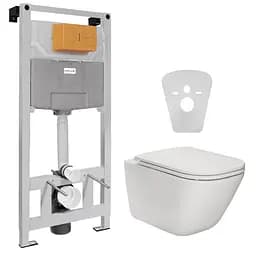 Комплект инсталляция 3 в 1 Volle Master Neo 201010 + унитаз Roca Gap Clean Rim A34H470000 с сидением Soft Close, Белый