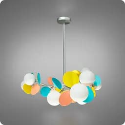 Люстра подвесная 517 Dlight на 9 ламп Хром-Цветной (01671)