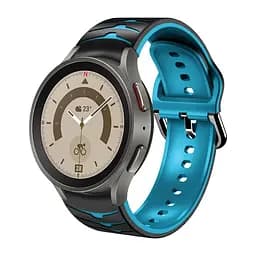 Браслет Samsung Galaxy Watch 6 Classic 43mm 6 Classic 47mm - чорно-синій ширина кріплення 20мм силікон Watchbands Scales (W35-443242342) - мініатюра 2