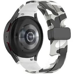 Ремінець для Samsung Galaxy Watch 4 44mm - біло-чорний ширина кріплення 20мм силікон Watchbands Cls-color (W30-8WB10289017) - мініатюра 3