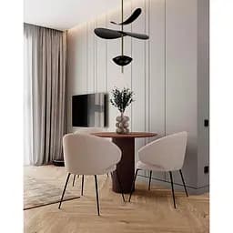 Дизайнерский светильник в черном корпусе с латунной трубкой Ø 40 см | Line F | Ст. MJ09-400 BK