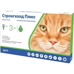 Краплі Стронгхолд Плюс для котів 5-10 кг від бліх та кліщів 1 мл х 1 піпетка 60 мг (10020781-1)