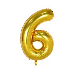 Шар воздушный фольгированный (102 см) Цифра 6 золото