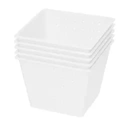 Комплект з 5 форм для виготовлення м'яких, вершкових, розсольних та сирів з пліснявою «Пірамідка» 0.4 л (фета, бринза, брі), Kitchette Білий 87896