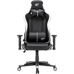 Геймерское кресло GT Racer черное с белым (X-2528 Black/White)
