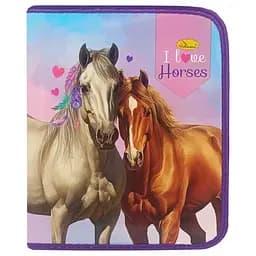 Папка для зошитів на блискавці "I LOVE HORSES" Апельсин АП-1001-8