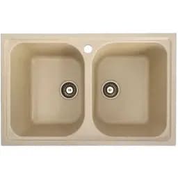 Кухонна мийка Platinum 7950 Equatoria гранітна глянцева з кріпленням 79x50 см пісок (000035793)