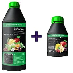 Набір: добриво Plantin Growstim Rougevert для фруктових дерев 1 л + добриво Plantin Growstim Rougevert для фруктових дерев 0.25 л