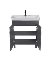 Тумба Мойдодир Simple Graphite 70-U з умивальником River 70 графітова універсальна Графіт - мініатюра 2