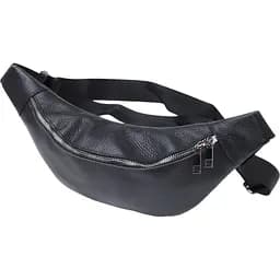 Сумка-бананка Shvigel 22824 з натуральної шкіри 26х13х2 см Чорна