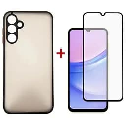 Чохол до мобільного телефона Dengos Kit for Samsung Galaxy A15 case + glass (Black) (DG-KM-69)