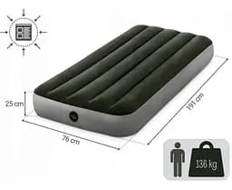 Велюровый матрас, 76x191x25 см, до 136 кг, зелёный