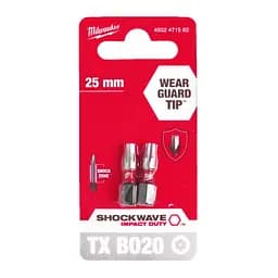 Біта SHOCKWAVE MILWAUKEE, TX BO20, 25мм, (2 шт) - мініатюра 2