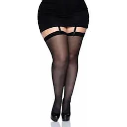 Панчохи Leg Avenue Sheer backseam stockings + Black Plus size