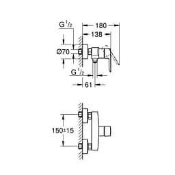 Змішувач для душу Grohe QuickFix Start 322792432, Чорний матовий - мініатюра 2