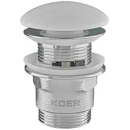 Донний клапан для раковини з переливом Koer PW-03-11 автоматичний KR3397, Білий