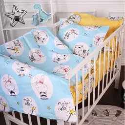 Комплект постільної білизни MirSon Бязь Kids Time 20-0044 Cats and bunnies 110x140 см (2200009640995)