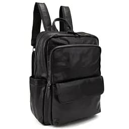 Чоловічий шкіряний рюкзак чорний Tiding Bag 2086A чорний