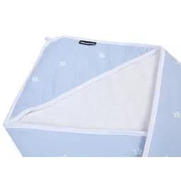 Рушник з капюшоном та рукавичкою Childhome 80x80 см flower blue (CCBCMBF) - мініатюра 3