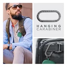 Силіконовий чохол для навушників Apple AirPods 4, Hang Case, зелений, ультратонкий захисний кейс товщиною 2 мм, захист від подряпин, пилу та ударів, компактний, з карабіном для кріплення, ArmorStandart (ARM81289) - мініатюра 6